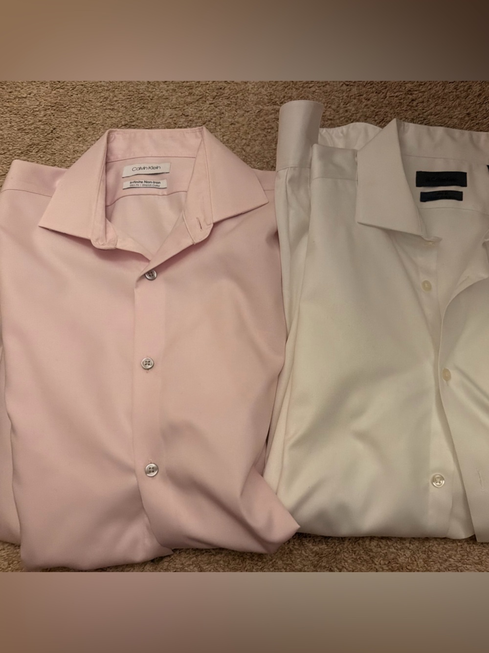 Calvin Klein Men's Dress Shirt Set - Pink and White